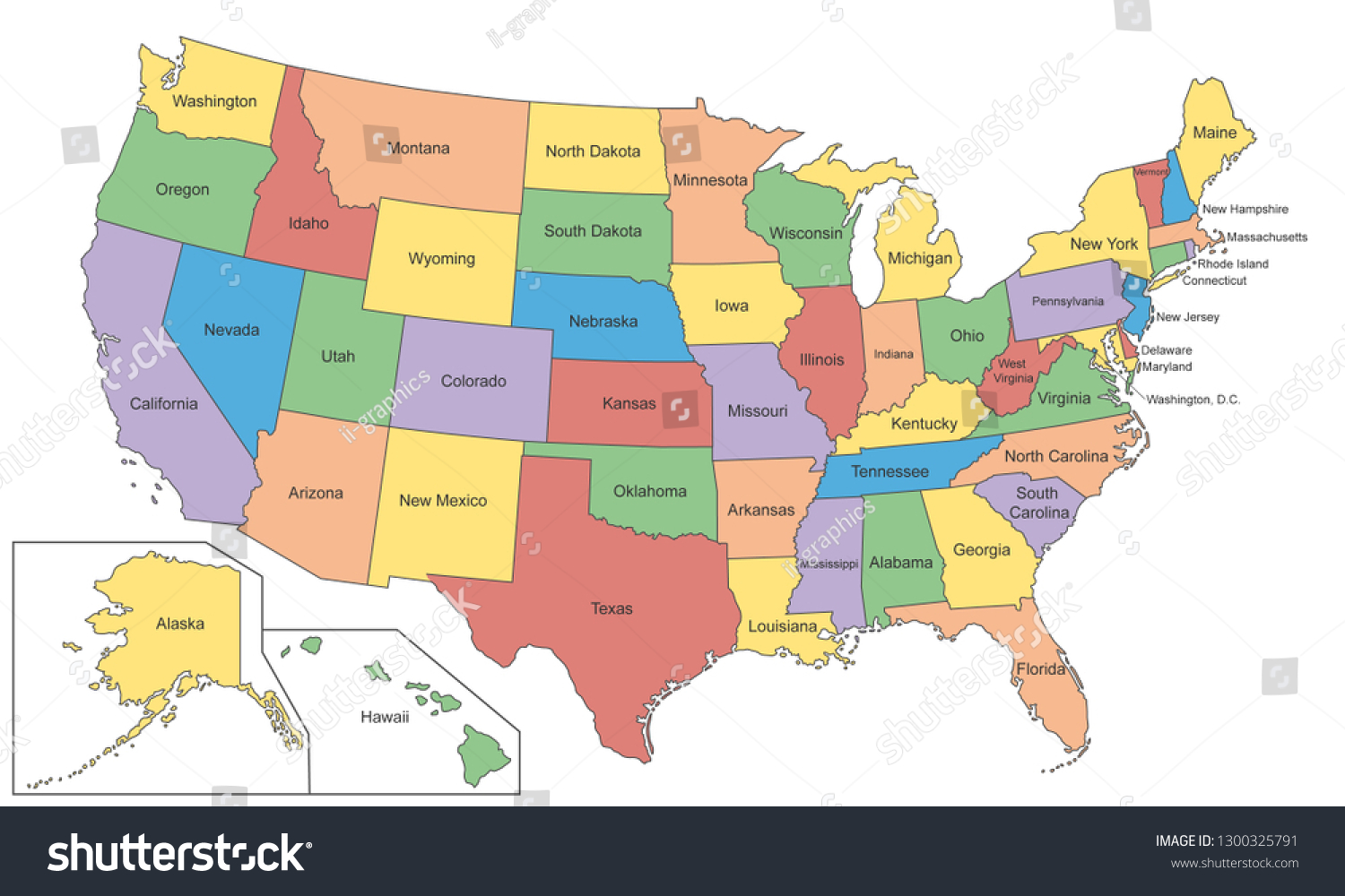 Map United States America German Inscription Stock Vector (Royalty Free ...