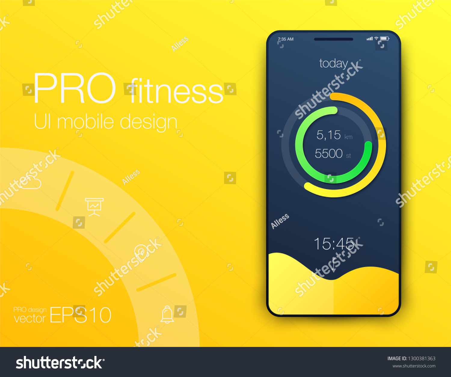 Fitness App Ui Ux Design Ui Stock Vector (Royalty Free) 1300381363 ...