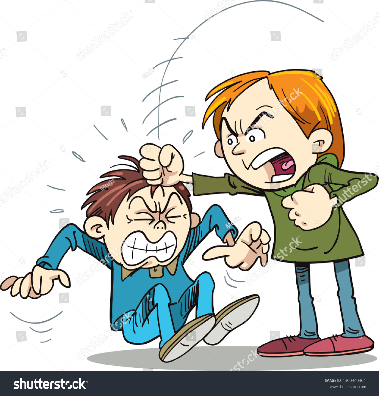 Two Young Boys Fighting Illustration Vector Stock Vector (Royalty Free ...