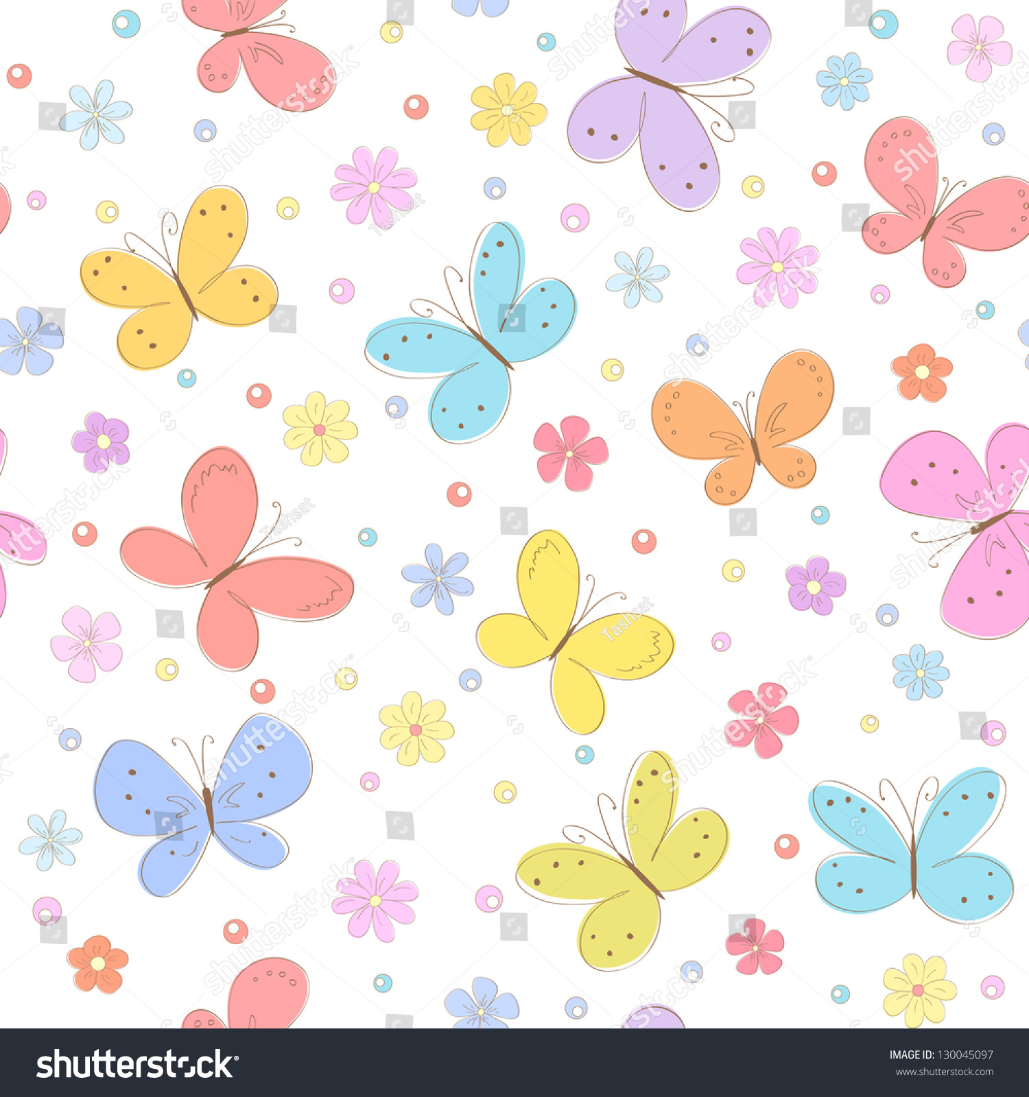 Seamless Floral Background Butterflies Stock Vector (Royalty Free ...