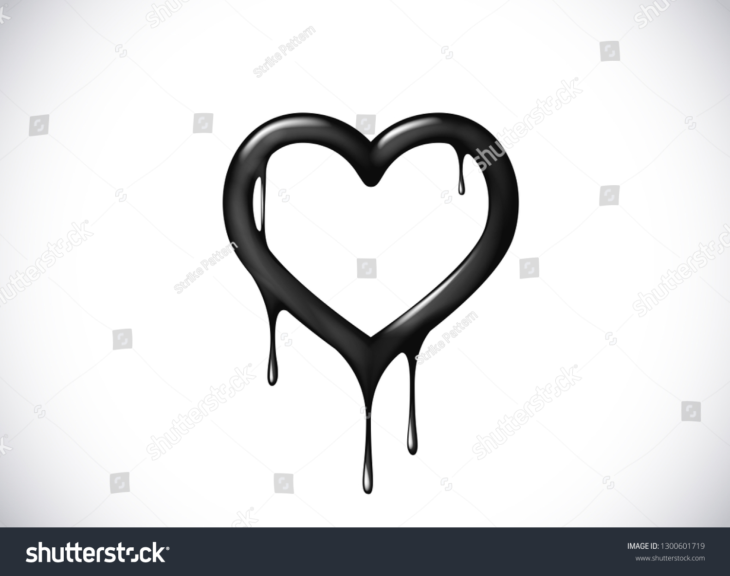 Black Heart Shape Melting Drops Black Stock Vector (Royalty Free ...