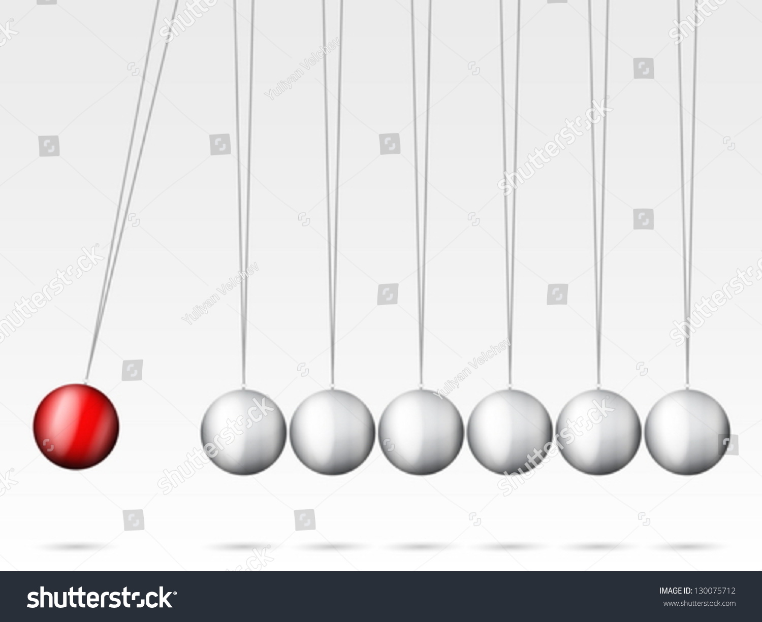 Balancing Balls Newtons Cradle On White Stock Vector (Royalty Free ...