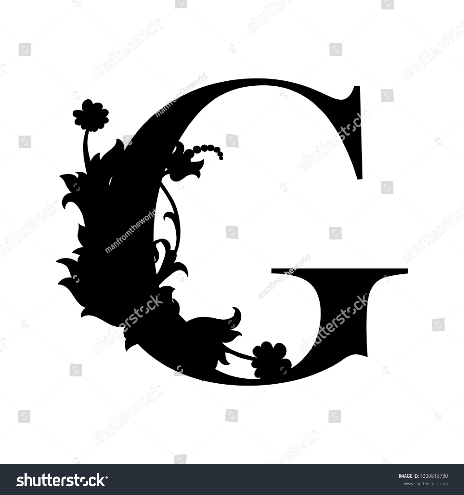 Capital Letter G Capital Letter Flourish Stock Vector (royalty Free 