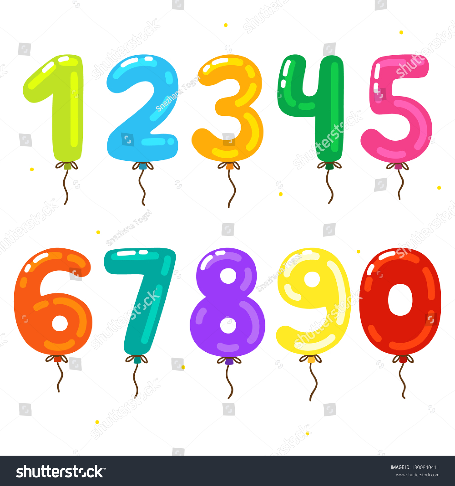 Cartoon Ballon Numbers Birthday Kids Party Stock Vector (Royalty Free ...