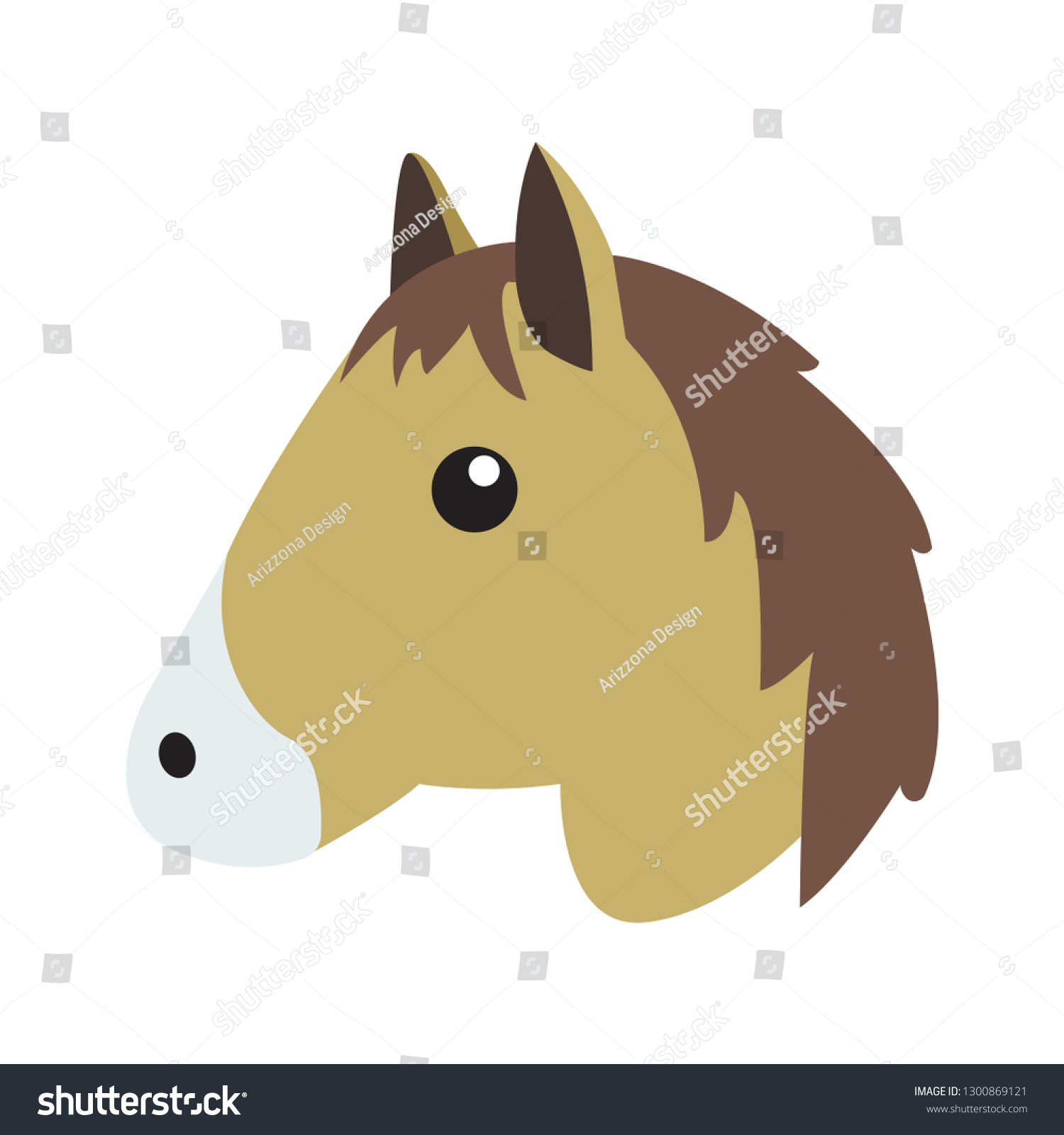 Horse Head Vector Emoji Stock Vector (Royalty Free) 1300869121 ...