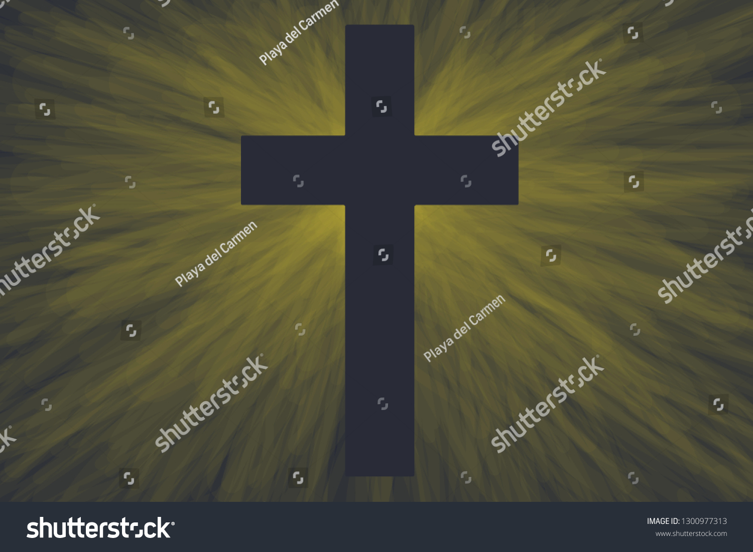 Christian Cross Golden Background Illustration Stock Illustration