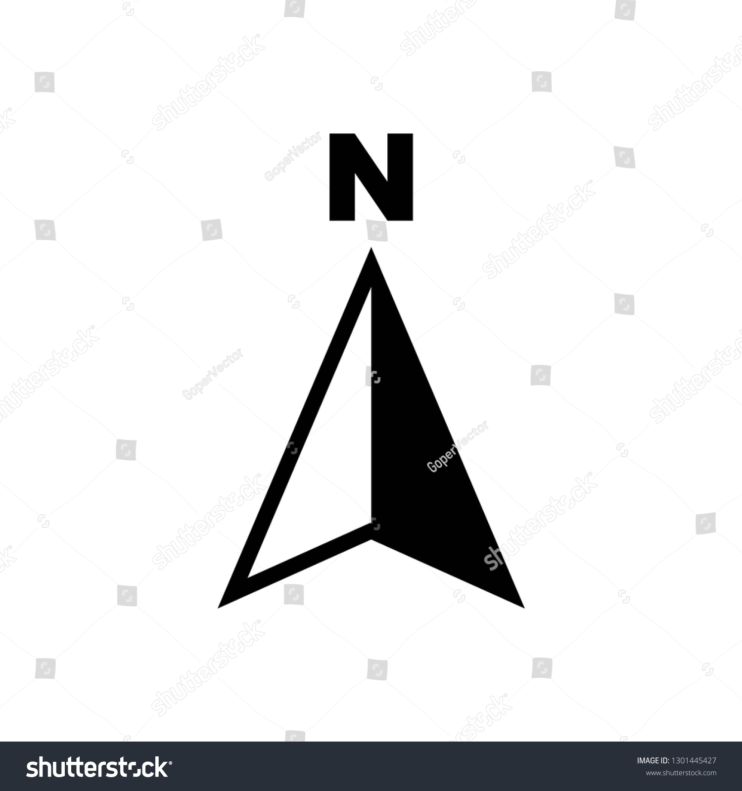 North Arrow Icon Symbol Vector On Stock Vector (Royalty Free ...