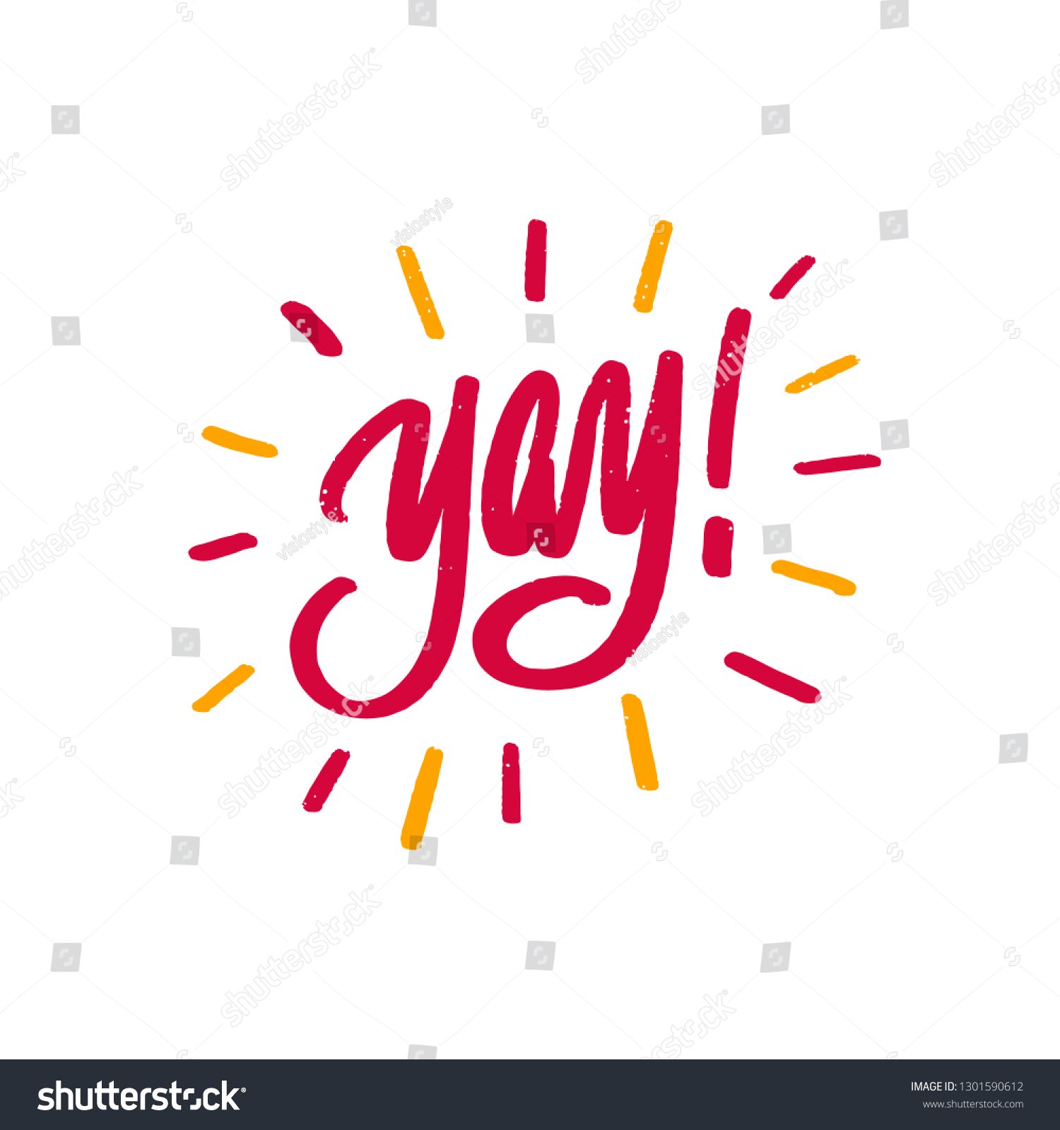 Yay Hand Lettering Custom Typography Ink Stock Vector Royalty Free