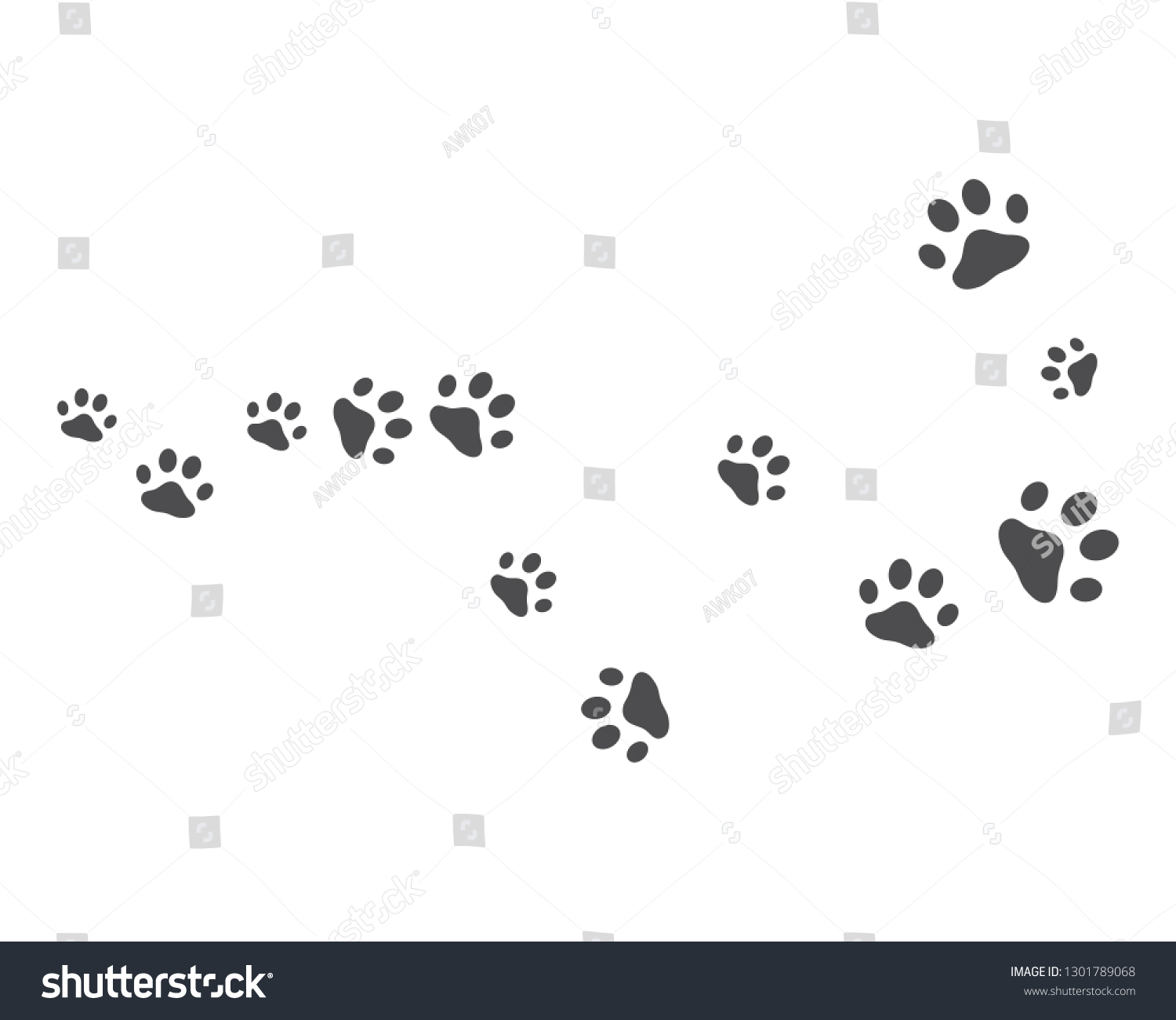 Paw Background Template Vector Stock Vector (Royalty Free) 1301789068 ...