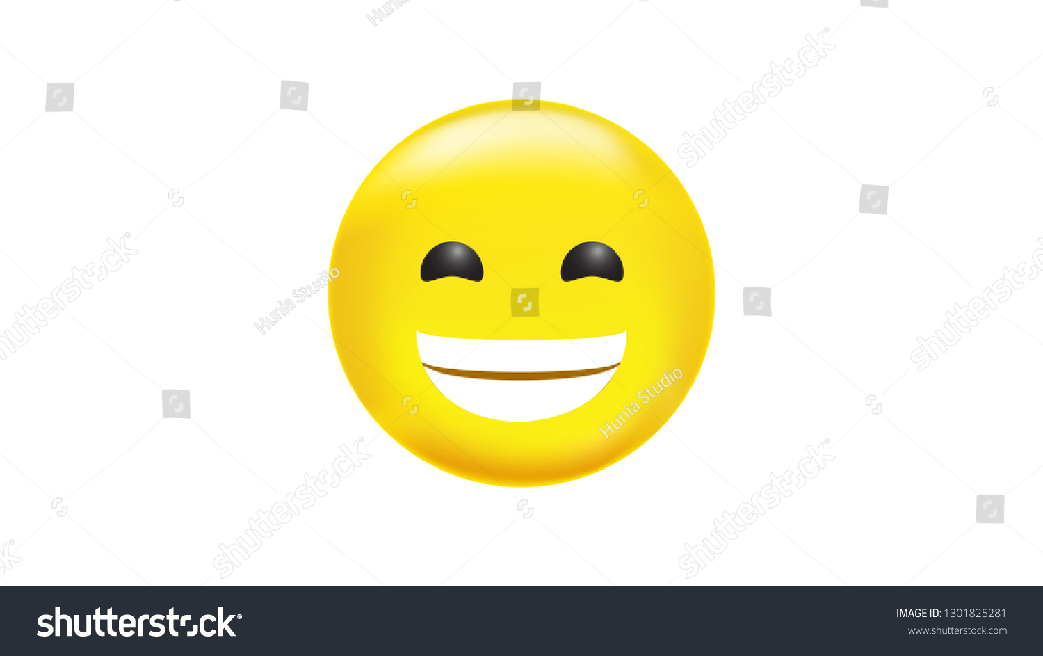 Smiling Emoticon Happy Eyes Big Smile Stock Vector (Royalty Free ...