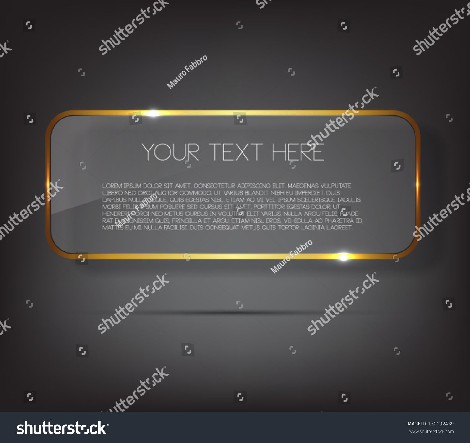 Vector Glossy Banner Golden Metal Metallic Stock Vector (royalty Free 