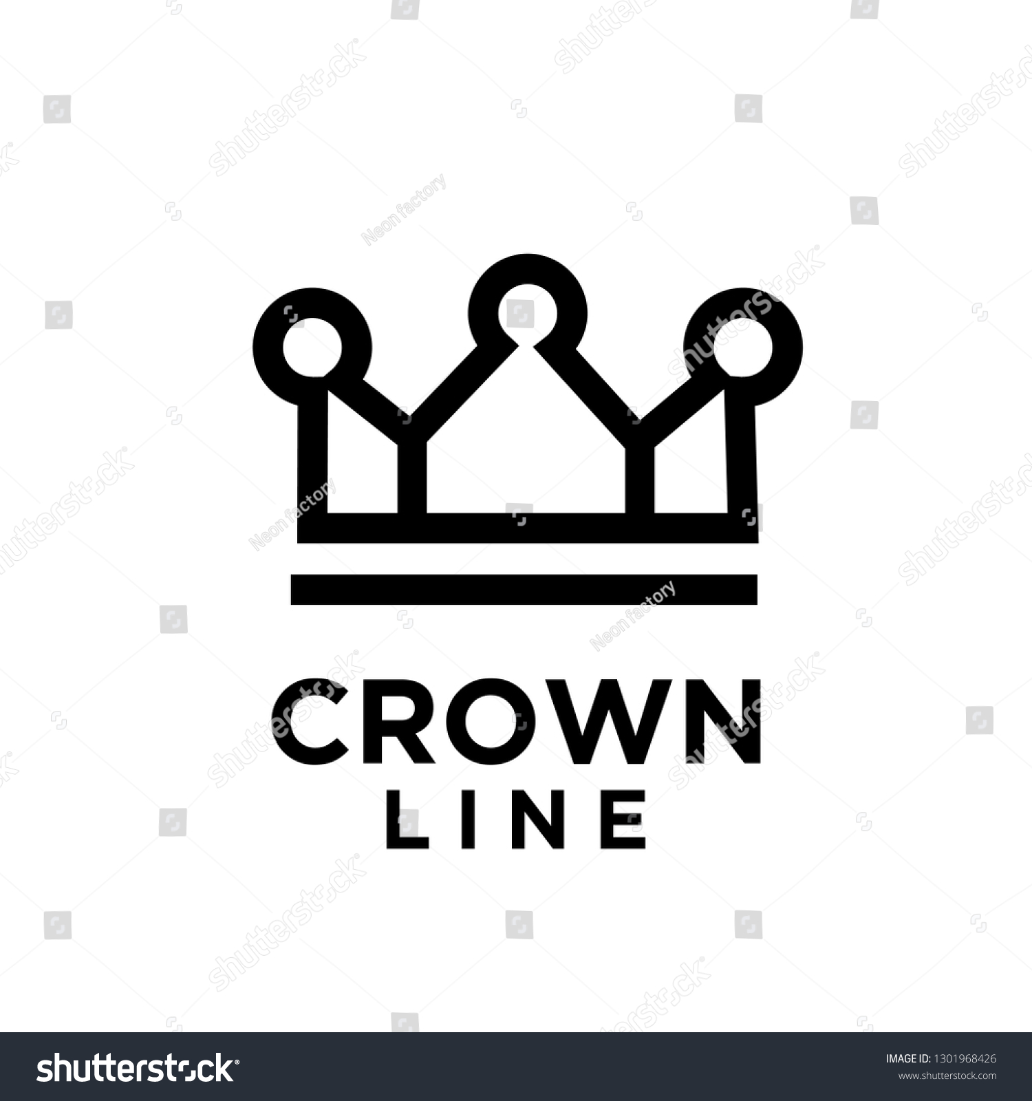 Black Crown White Background Logo Icon Stock Vector (Royalty Free