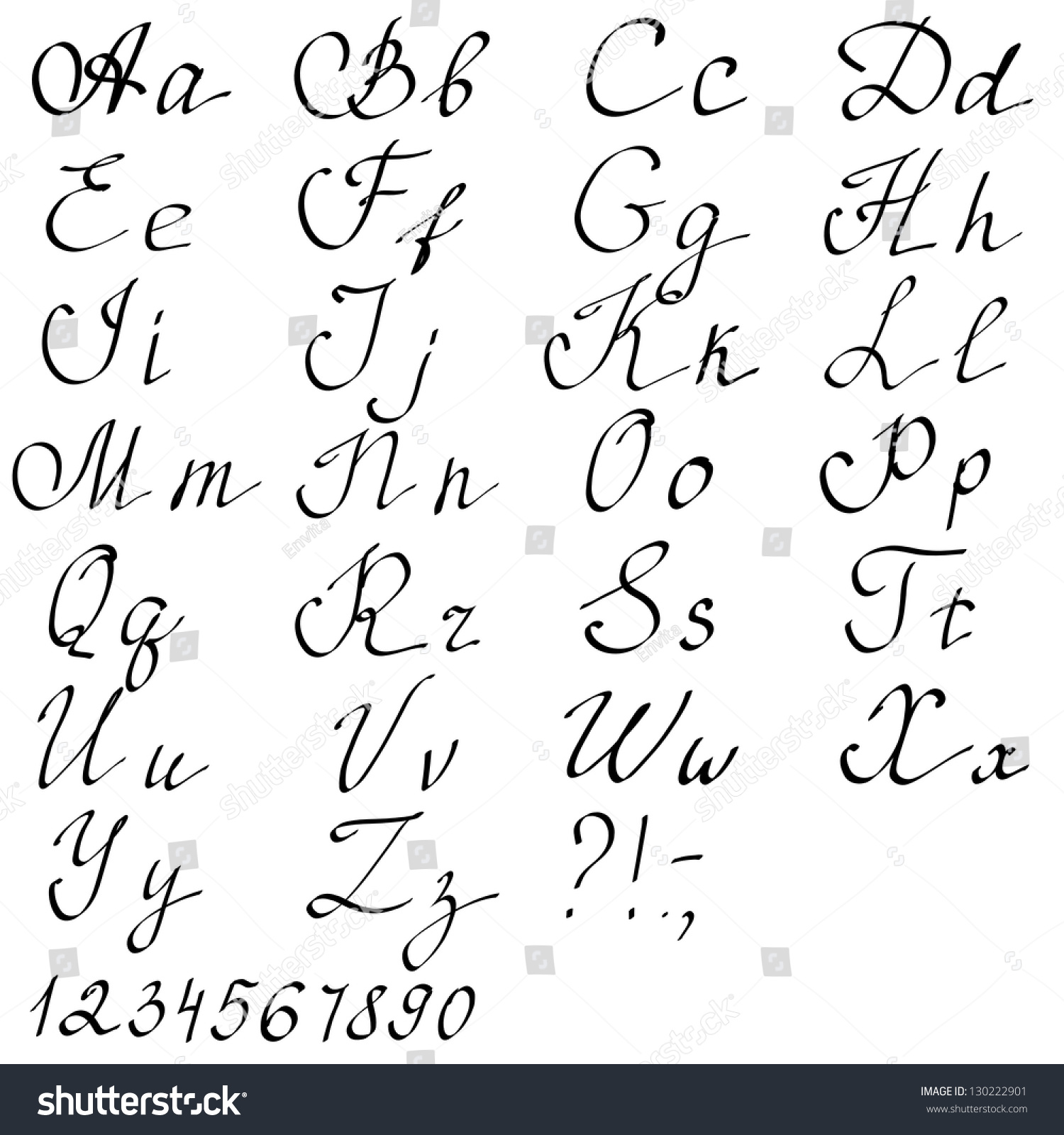 Английский почерк алфавит