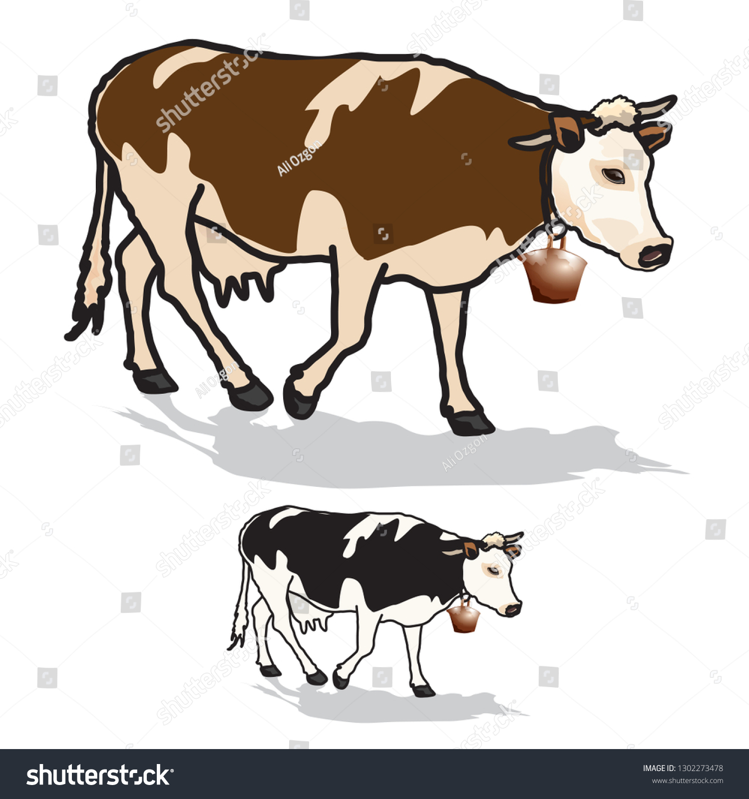 Cow Art Vector Stock Vector Royalty Free Shutterstock