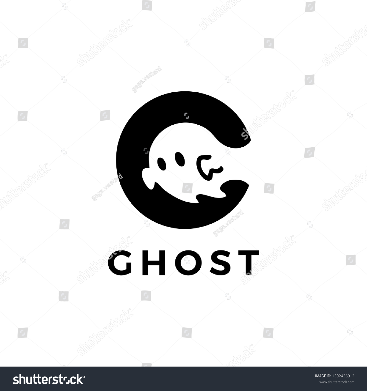 Ghost Logo Vector Icon Illustration Stock Vector (Royalty Free ...