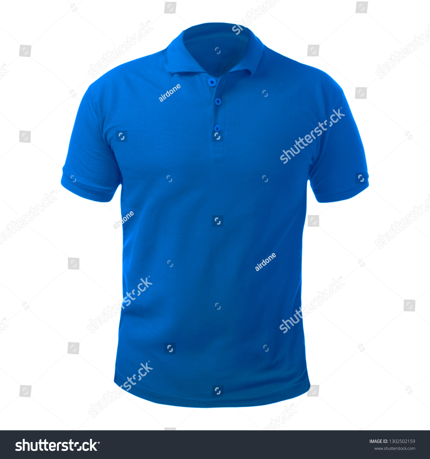 Blank Collared Shirt Mock Template Front Stock Photo 1302502159 ...