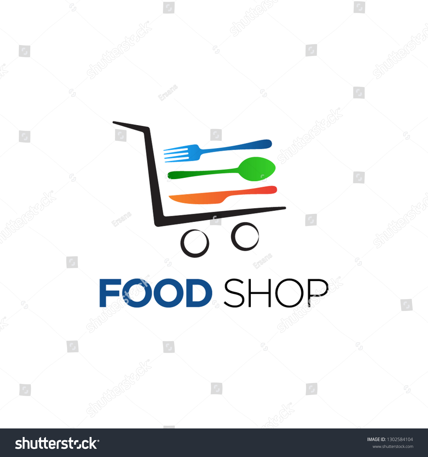 Food Shop Logo Design Stock Vector (Royalty Free) 1302584104 | Shutterstock