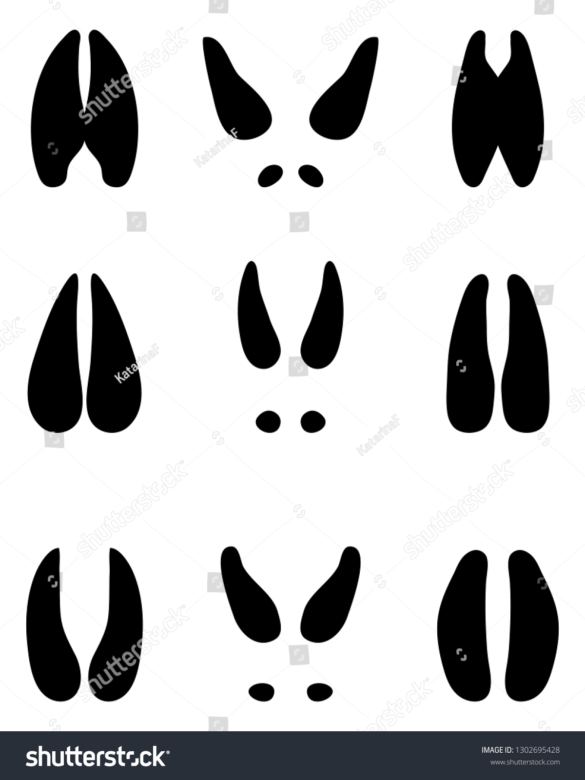 Black Footprints Deer On White Background Stock Vector (Royalty Free ...