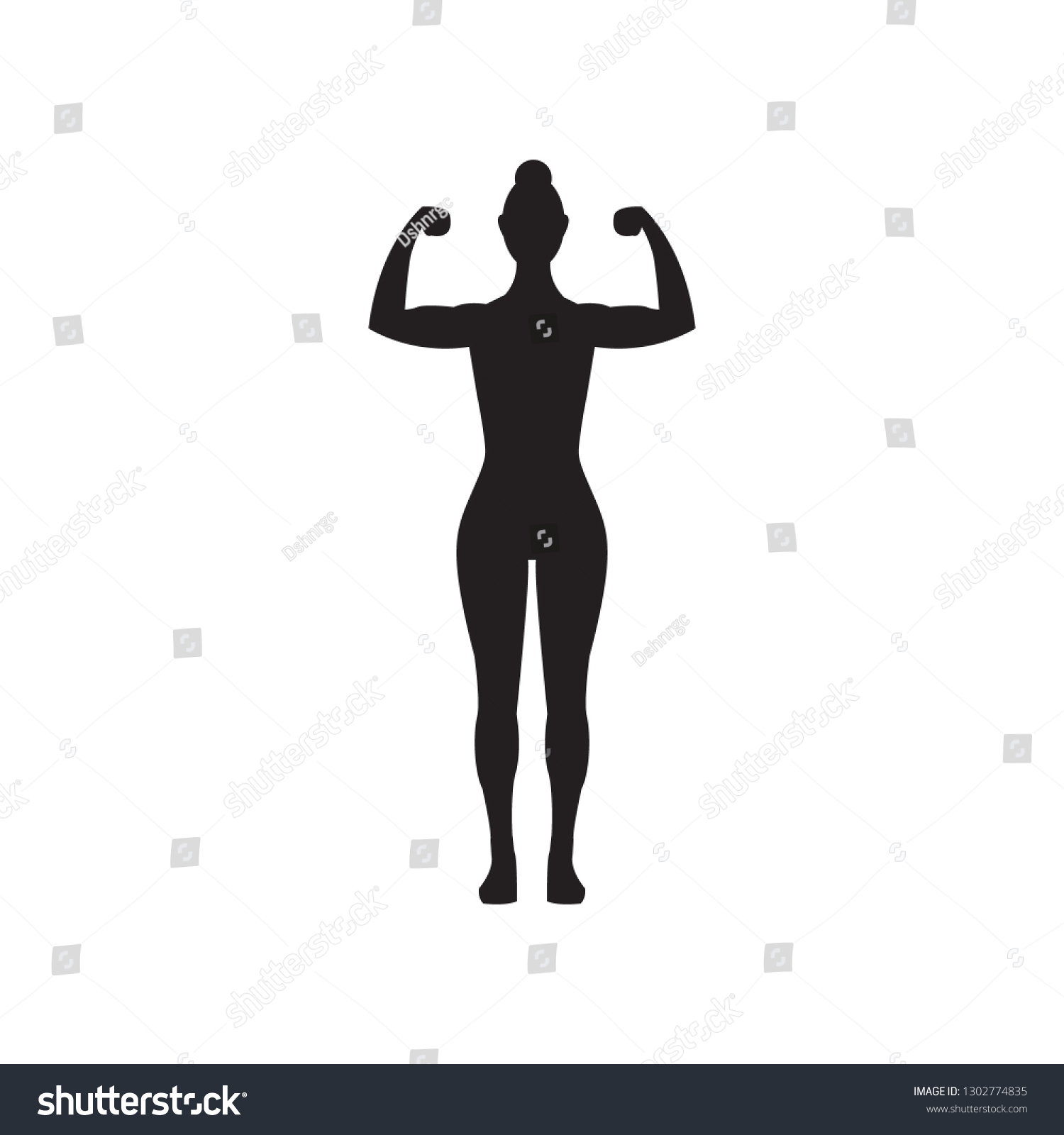 Female Muscle Flexing Fitness Vector Icon Stock Vector Royalty Free Shutterstock