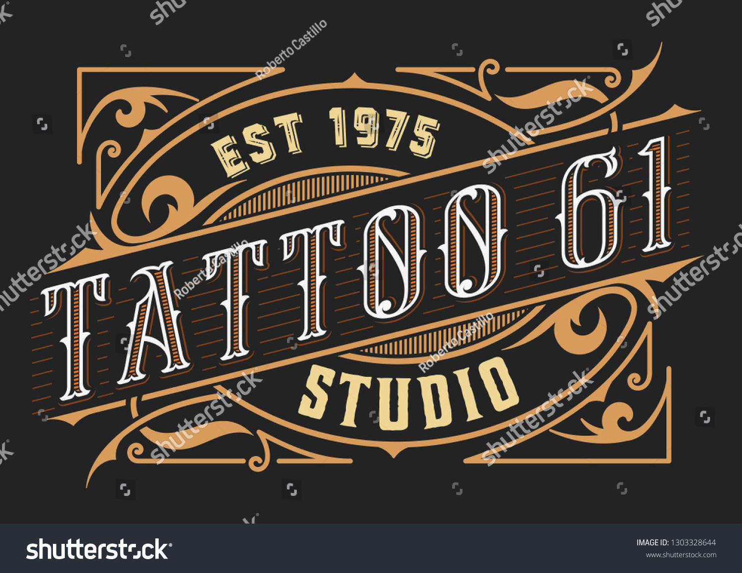 Tattoo Logo Template Old Lettering On Stock Vector (Royalty Free ...