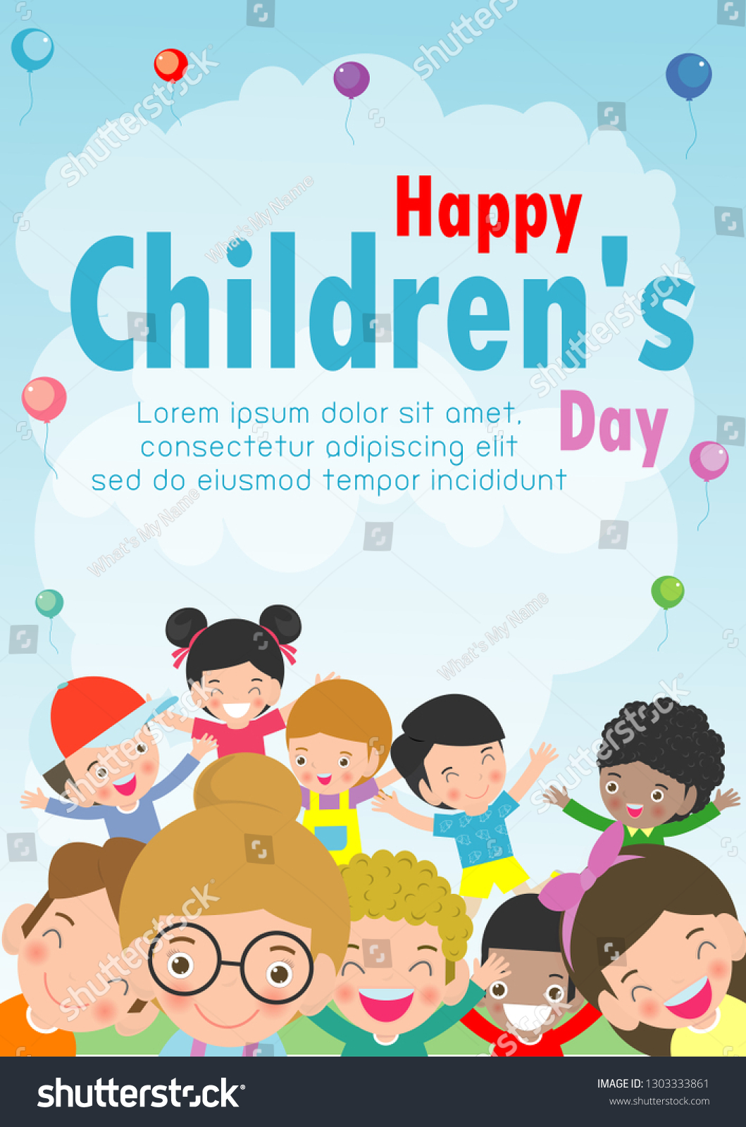 Happy Childrens Day Background Vector Illustration Stock Vector ...