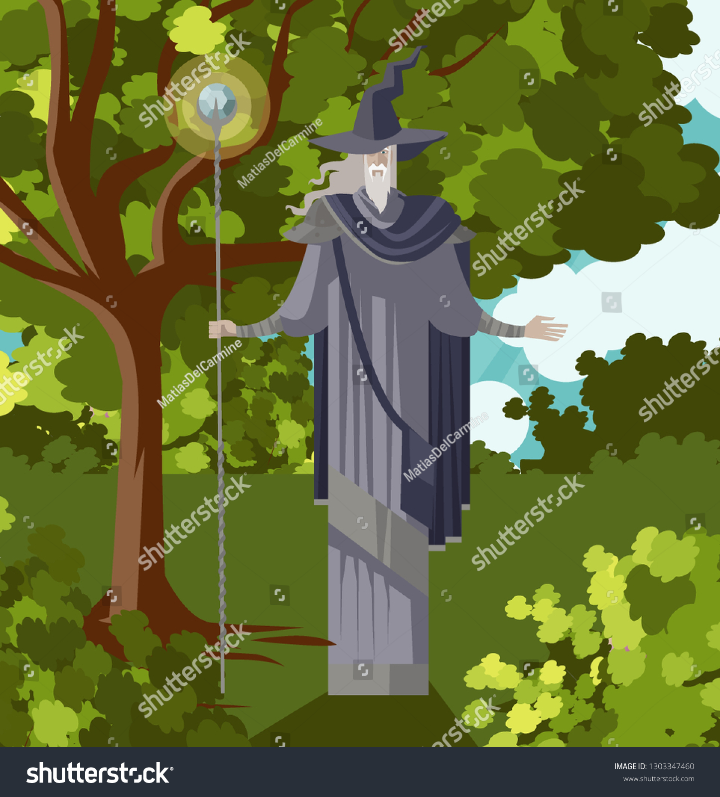 Old Powerful Rpg Wizard Stock Vector (Royalty Free) 1303347460 ...