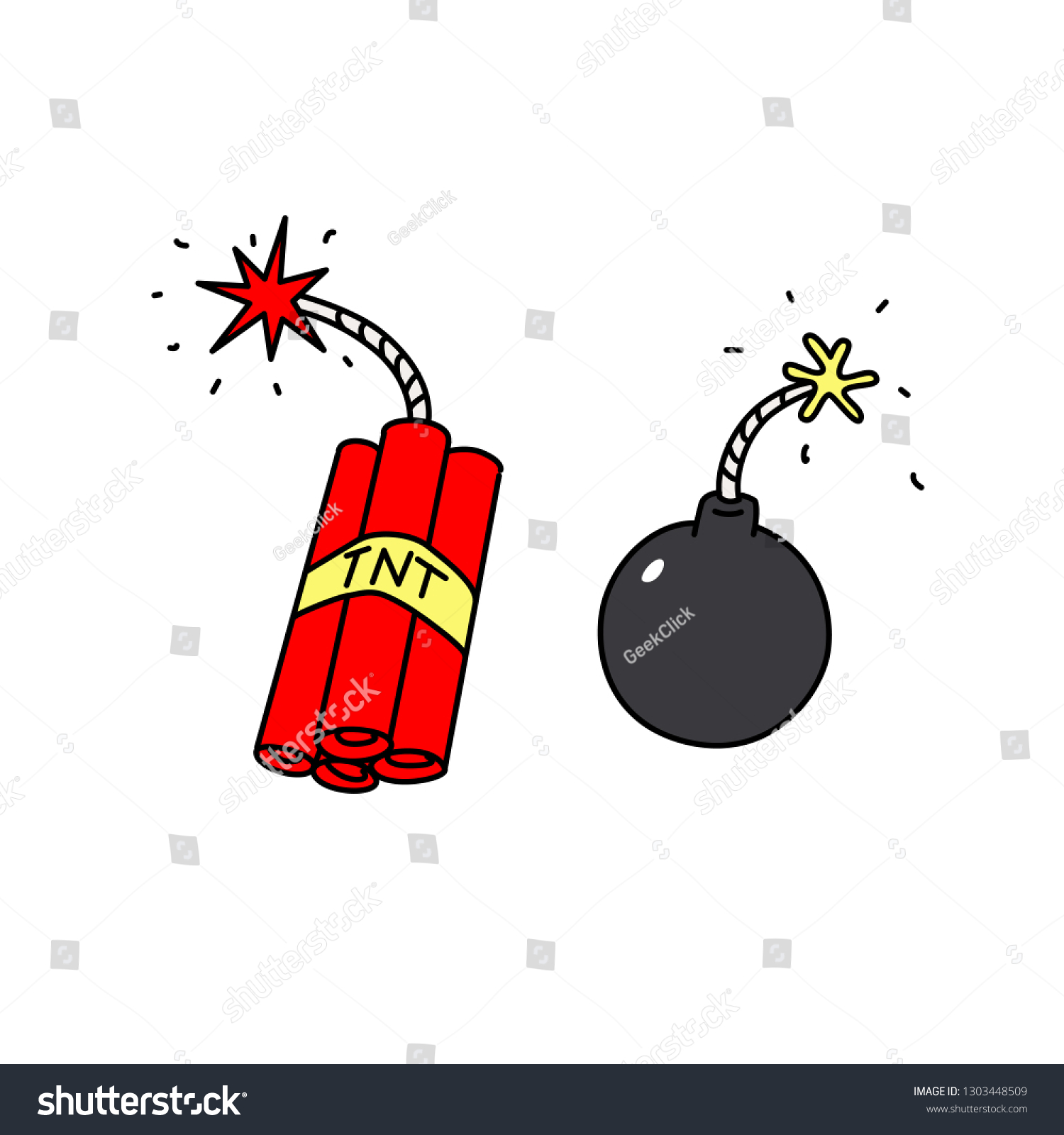 Explosives Icons Vector Weapons Terrorists Cartoon Stock Vector ...