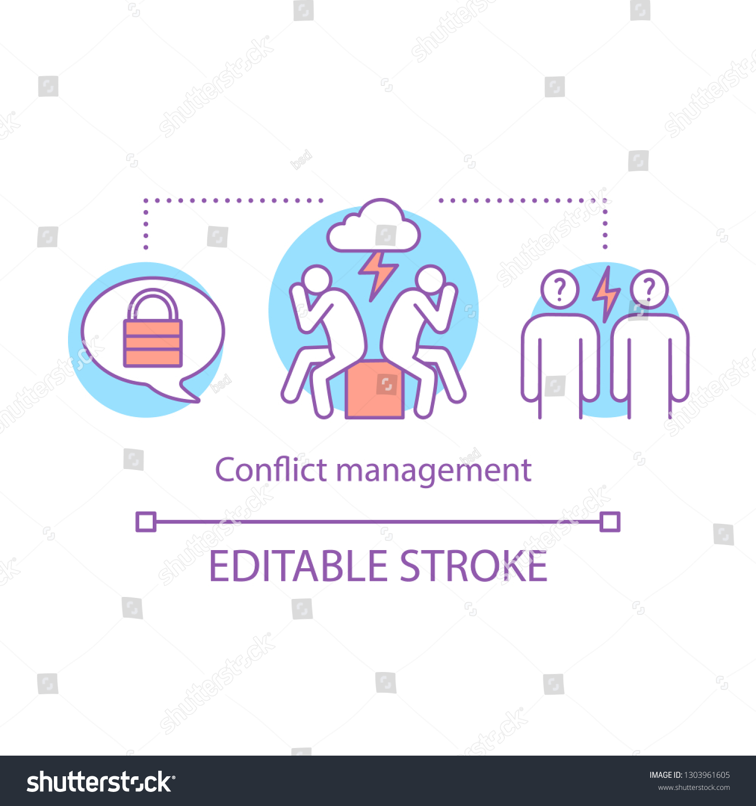 Conflict Management Concept Icon Misunderstanding Idea Stock Vector ...