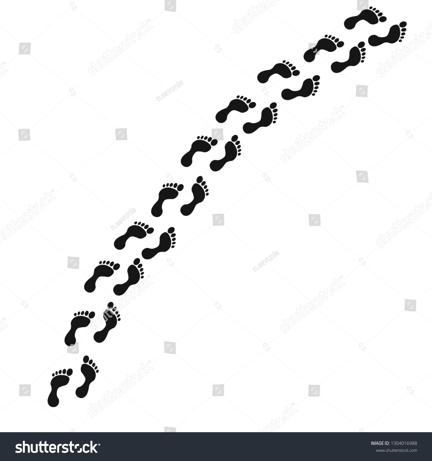 Black Silhouette Human Footprint Isolated On Stock Vector (Royalty Free ...