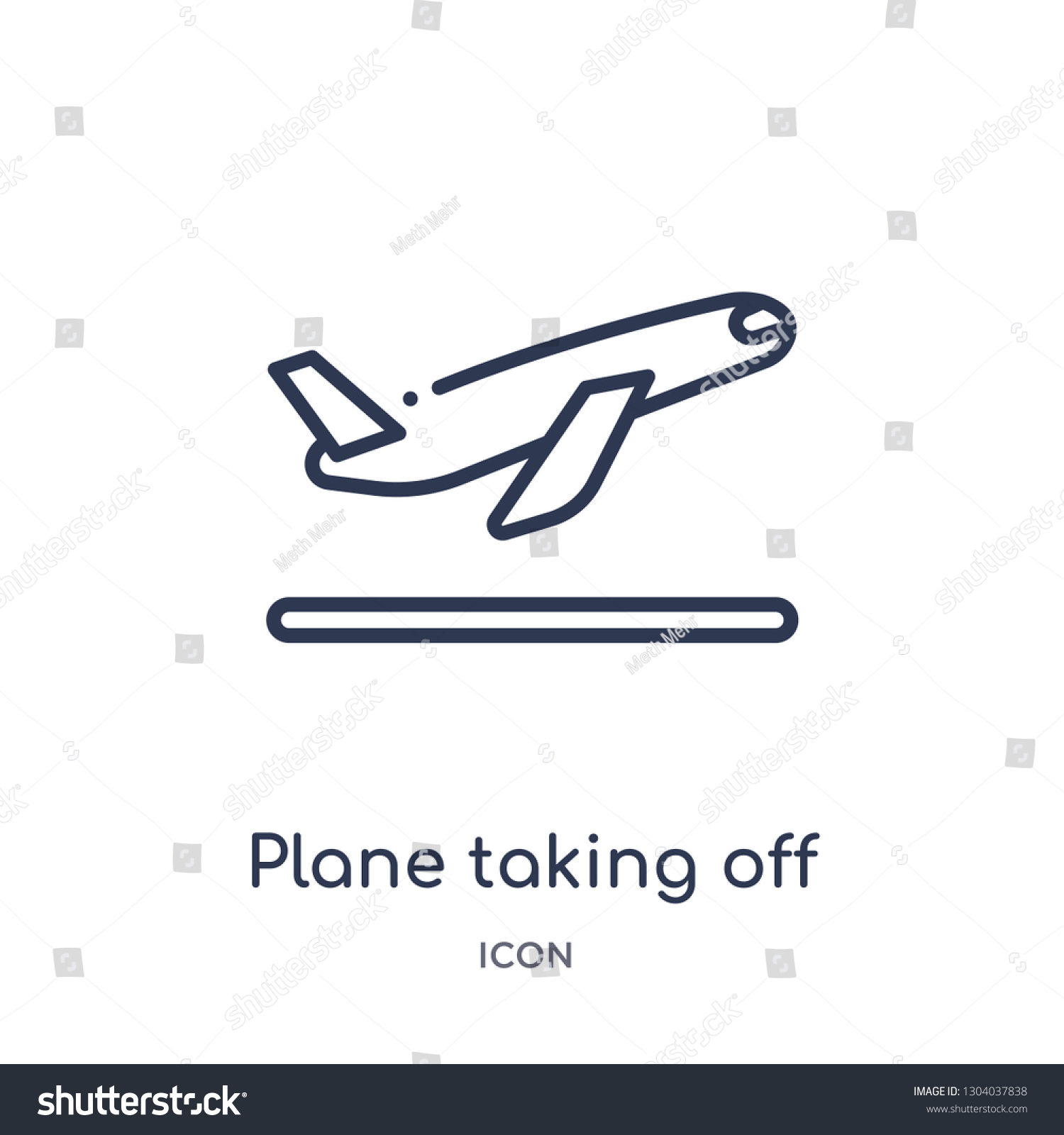 Plane Taking Off Icon Transport Outline Stock Vector (Royalty Free ...