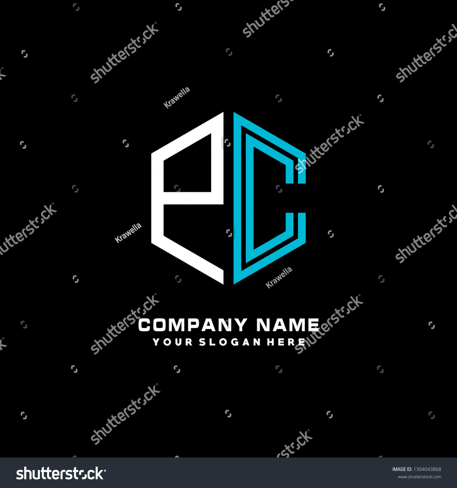 P C Initial Letter Modern Logo Stock Vector (royalty Free) 1304043868 