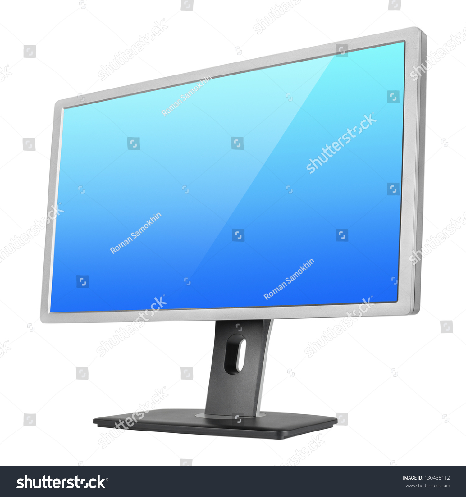 Professional Computer Monitor Blue Screen Isolated Stock Photo ...