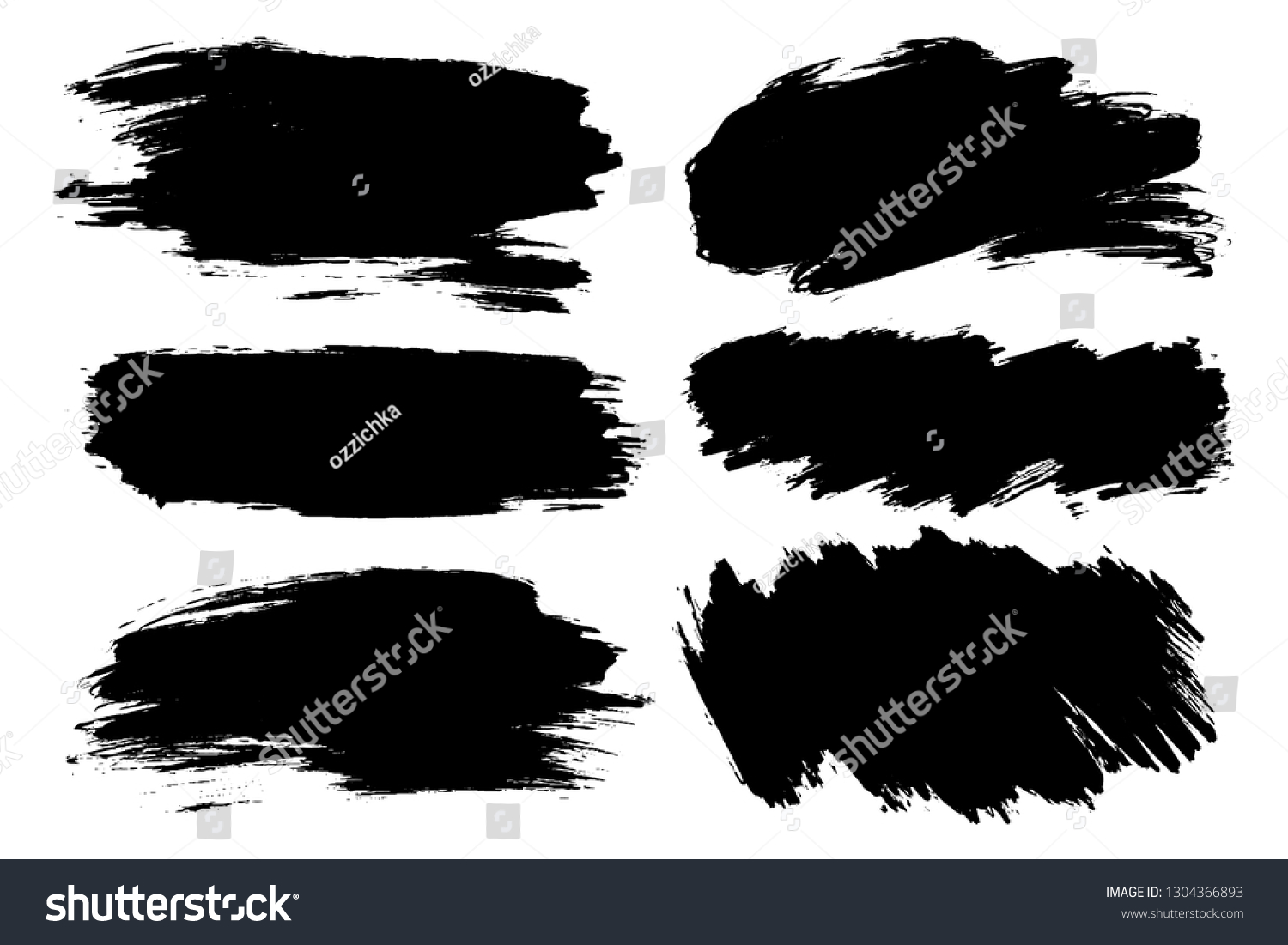 Vector Set Hand Drawn Horizontal Brush Stock Vector (Royalty Free ...