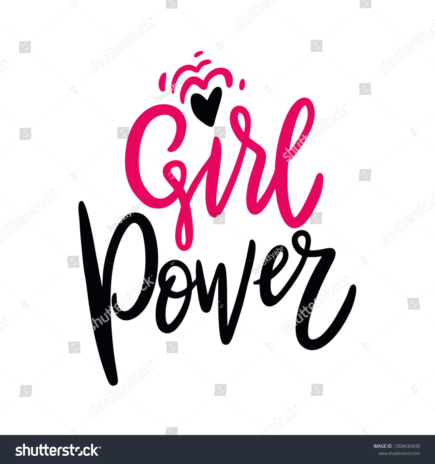 Girl Power Hand Drawn Vector Lettering Stock Vector (Royalty Free ...