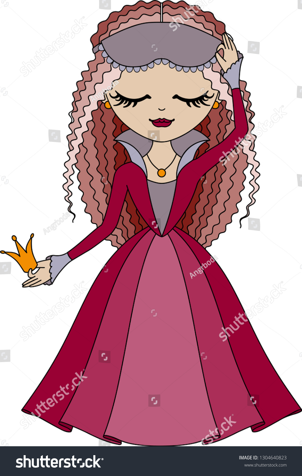 Cute Little Princess Sleeping Beauty Vector Stock Vector (Royalty Free ...