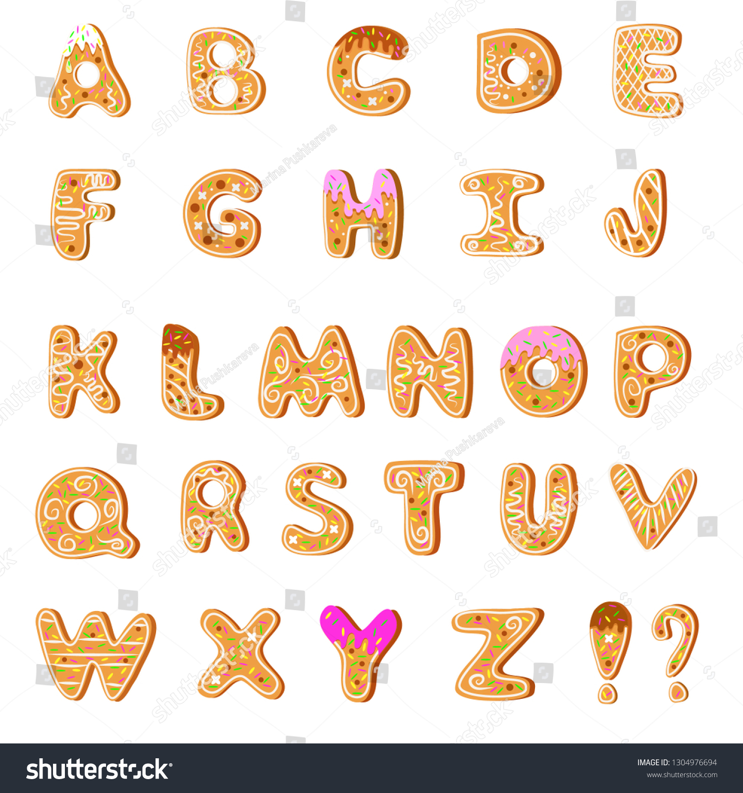 Set Bright Cookies English Alphabet On Stock Vector (Royalty Free ...