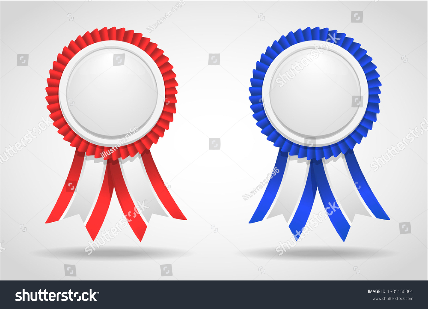 Awards Red Blue Ribbon Vector Illustration Stock Vector (Royalty Free