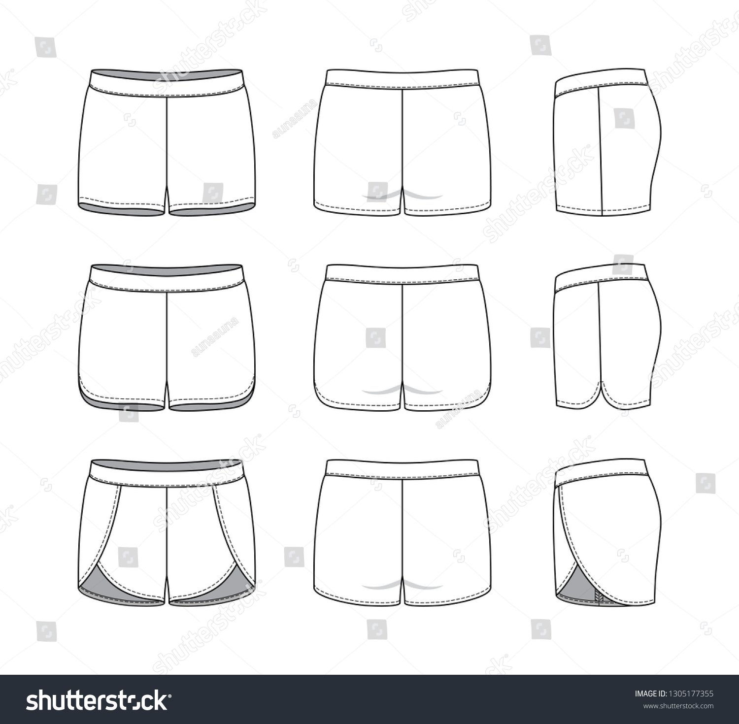 Blank Clothing Templates Women Short Set Stock Vector (Royalty Free ...