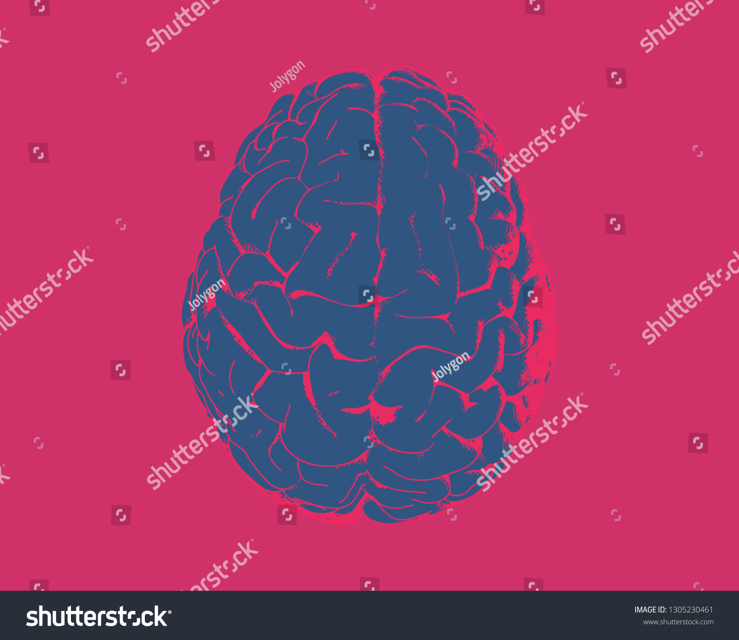 Deep Blue Human Brain Hemispheres Illustration Stock Vector (Royalty ...