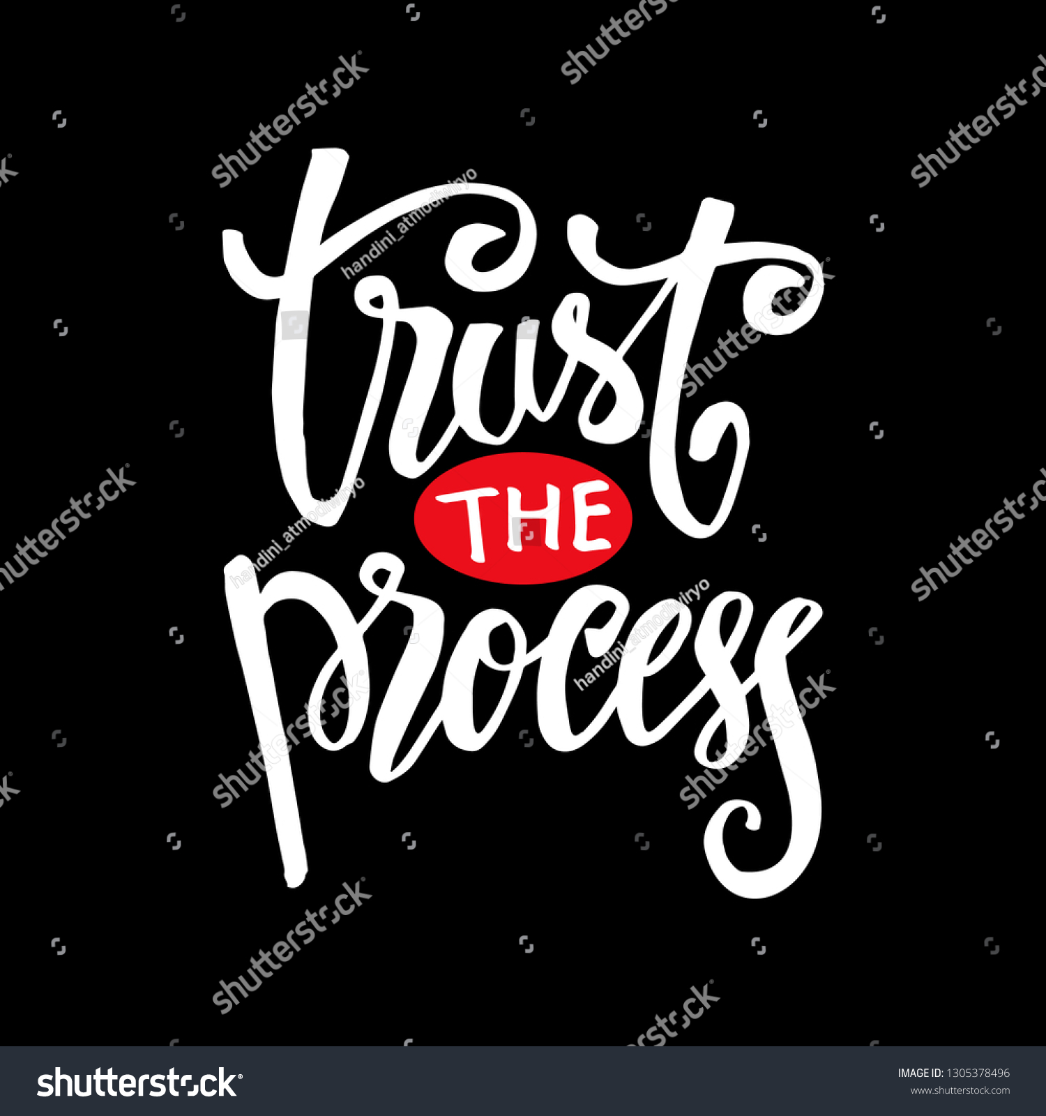 Trust Process Hand Lettering Motivational Poster Stock Vector (Royalty ...