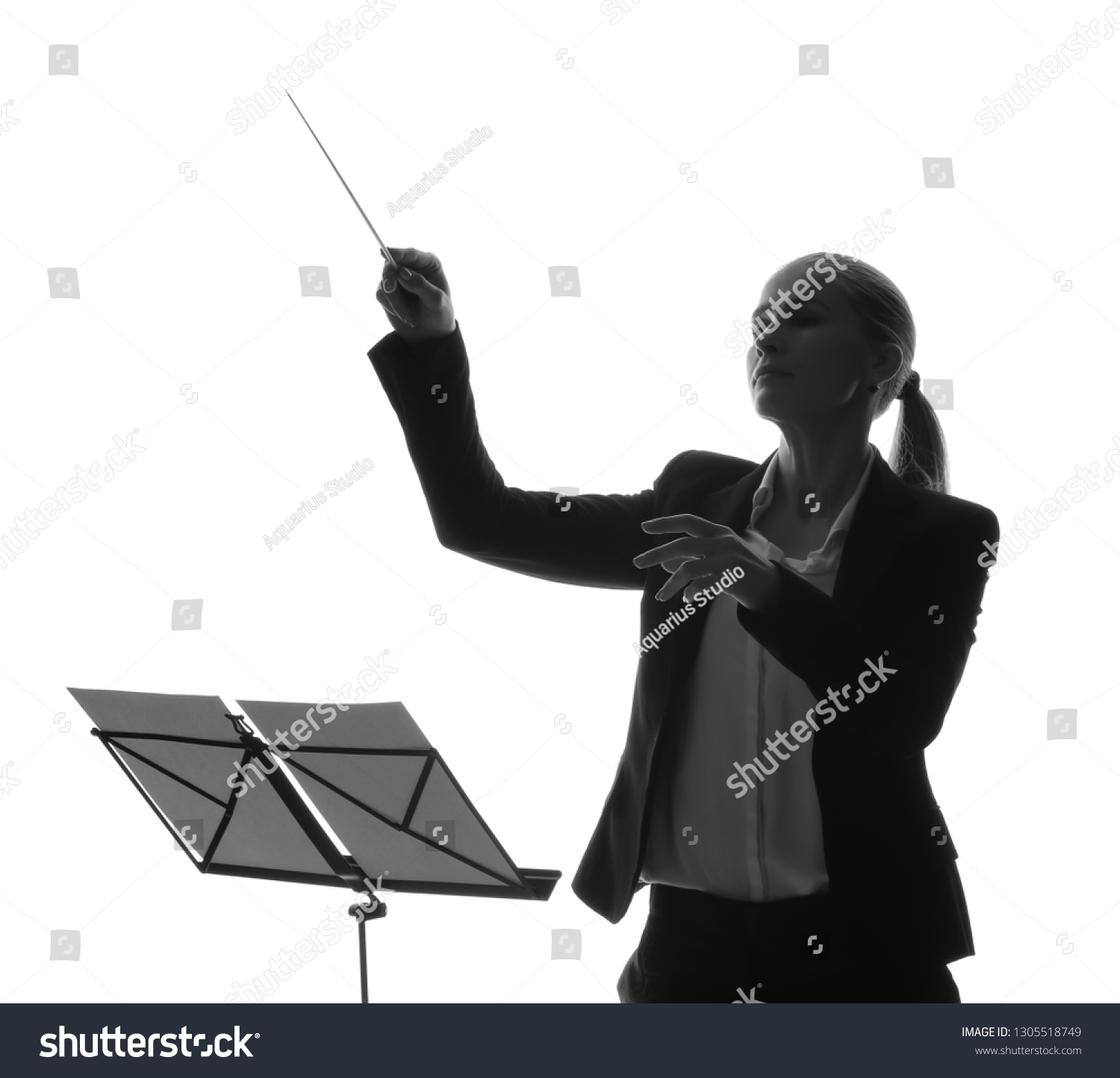 female conductor silhouette