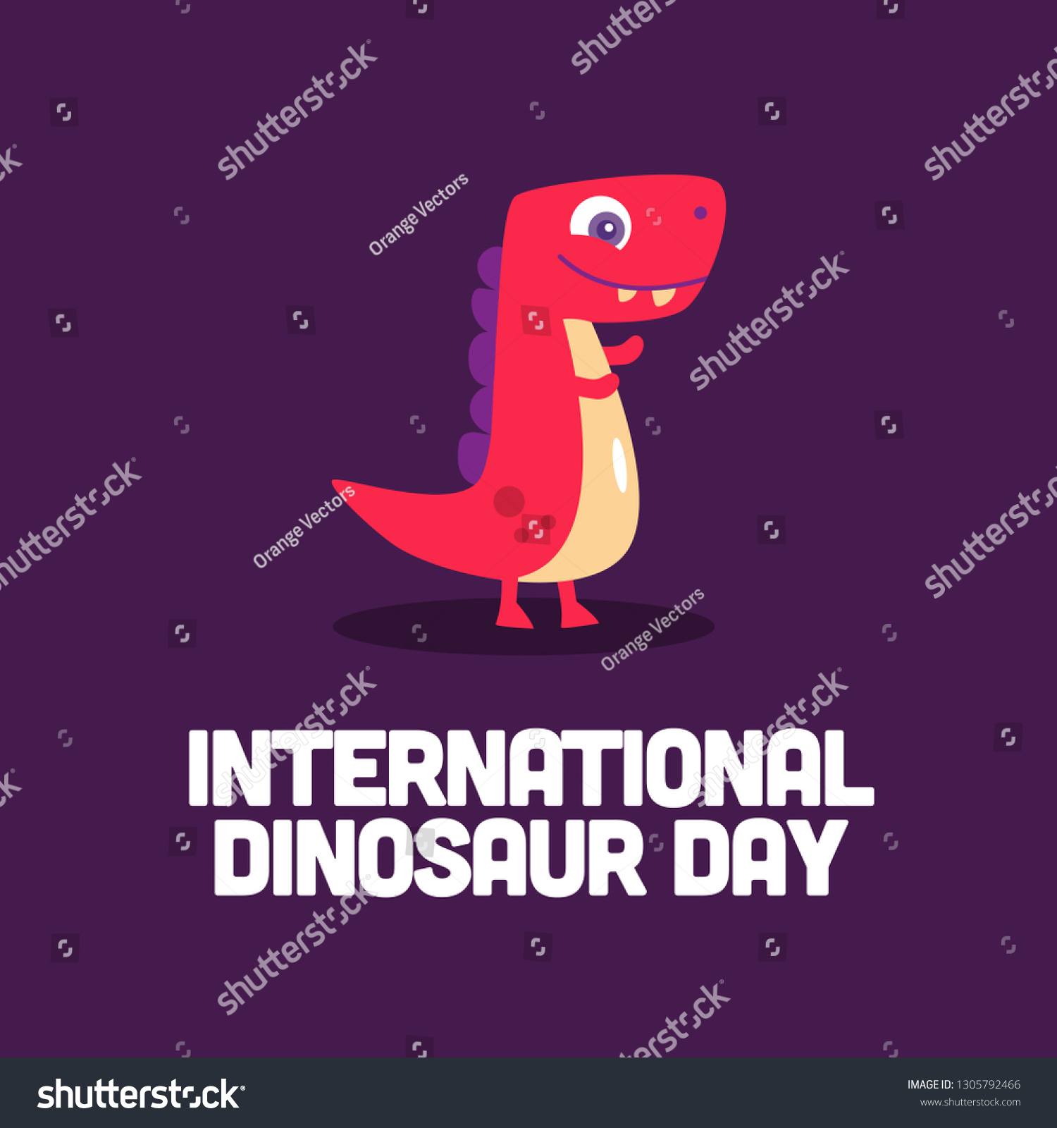 International Dinosaur Day Poster Design Stock Vector (Royalty Free