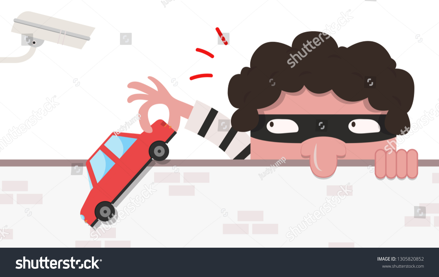 Car Thief Cartoon Character Design Car Stock Vector Royalty Free