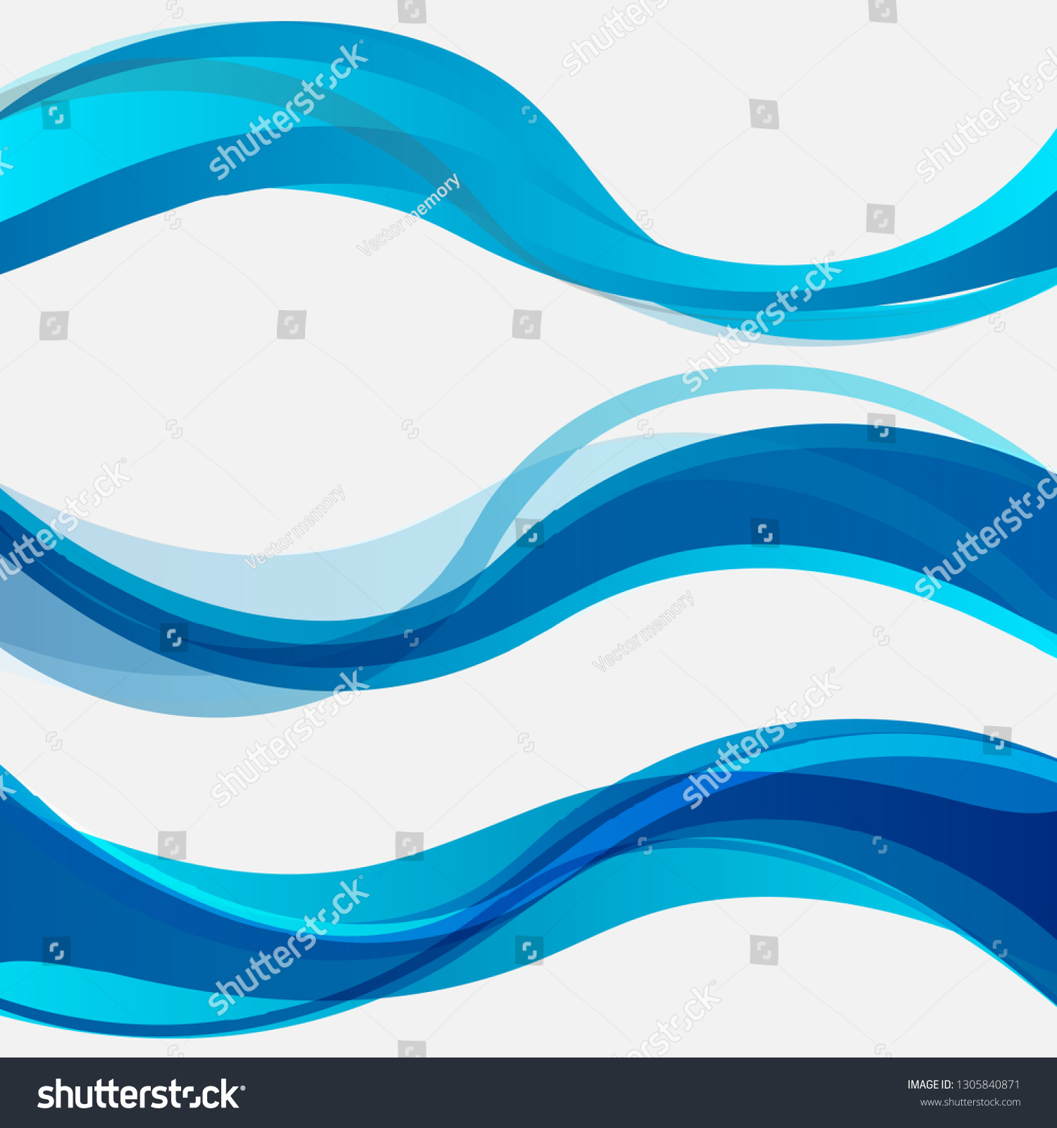 Vector Blue Wavy Wave Abstract Swoosh Stock Vector (Royalty Free ...