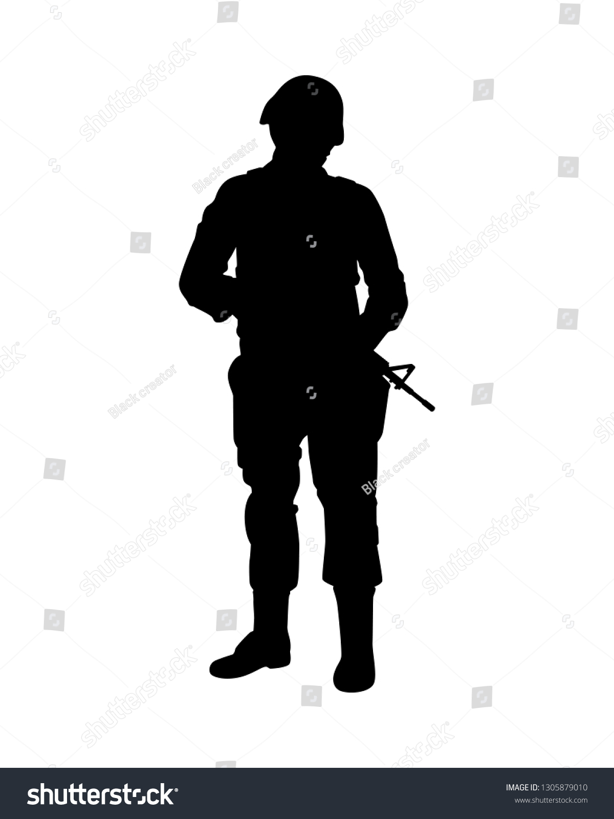 Soldier Silhouette Vector Stock Vector (Royalty Free) 1305879010 ...