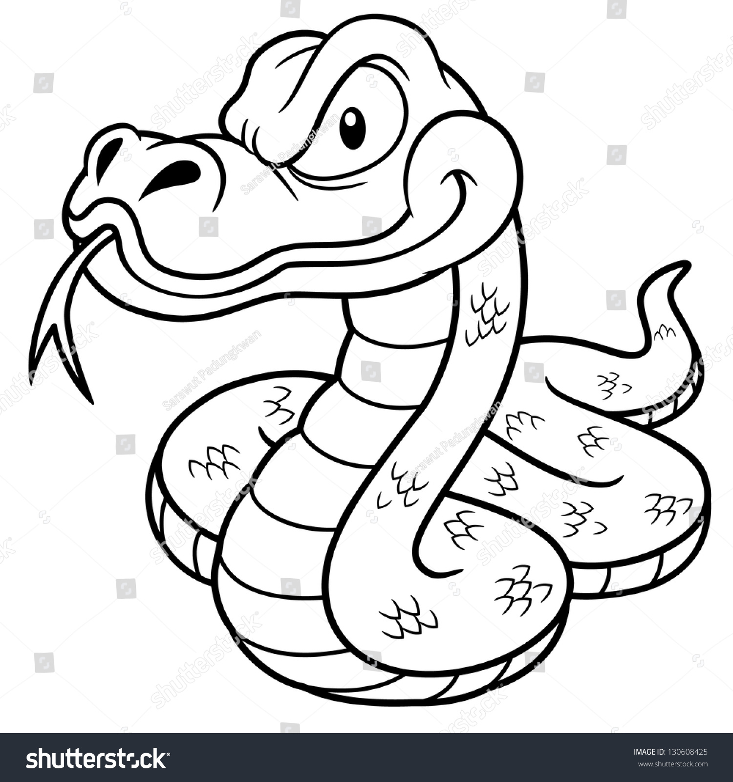 Vector Illustration Cartoon Snake Coloring Book Stock Vector (Royalty ...