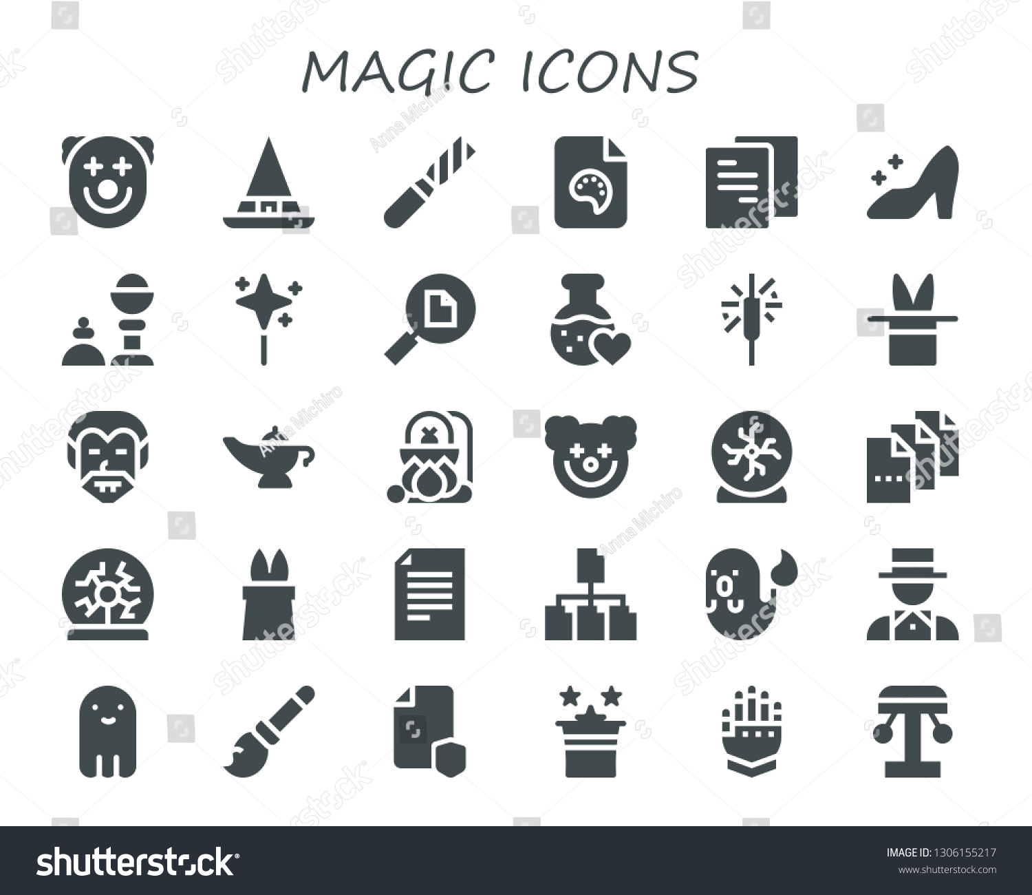 Magic Icon Set 30 Filled Magic Stock Vector (Royalty Free) 1306155217 ...