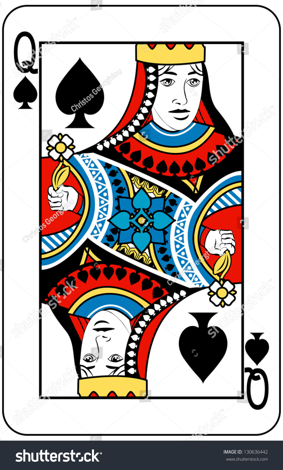 Queen Spades Playing Card Stock Illustration 130636442 | Shutterstock