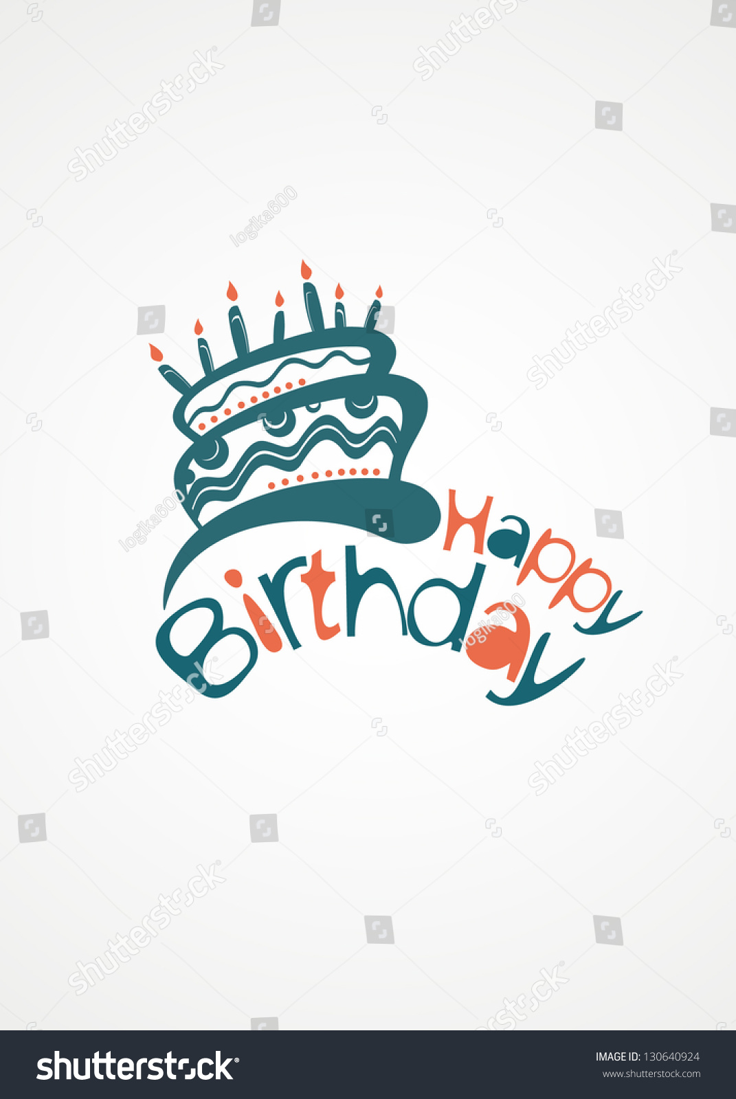 Happy Birthday Cake Stock Vector (royalty Free) 130640924 