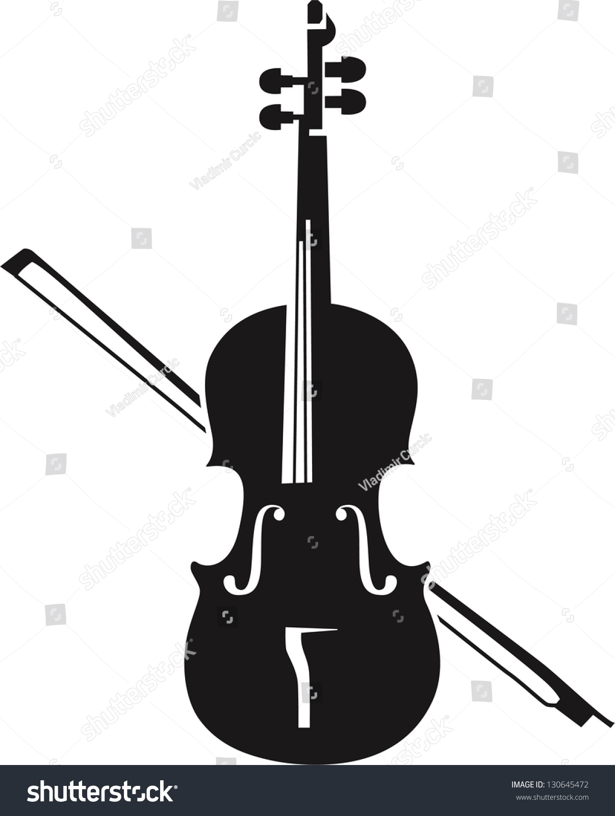 Violin Silhouette Stock Vector (Royalty Free) 130645472 | Shutterstock